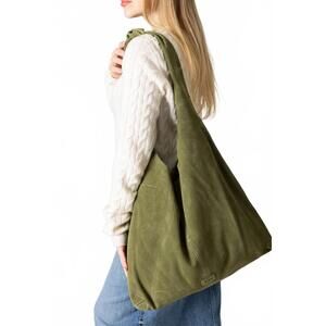 NEW RISA women's knot suede tote in forest green